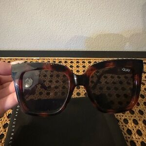 Quay studded tortoise shell sunglasses with case. EUC